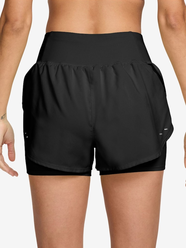 Nike Black Tempo Flow Dri-FIT High-Waisted 2-in-1 Running Shorts - Image 2 of 5