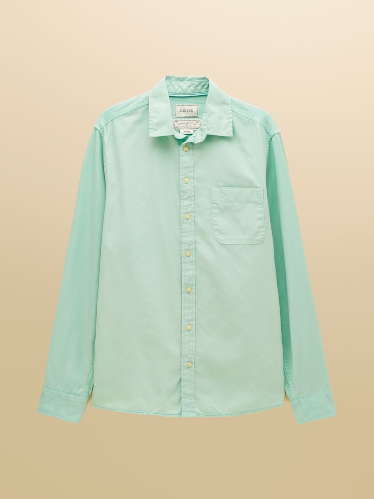 Mátově zelená - Joules Garment Dyed Cotton Twill Long Sleeve Shirt - Obrázek 12 z 12