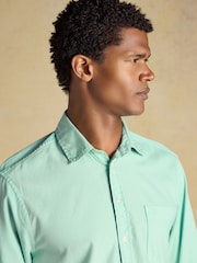 Joules Mint Green Garment Dyed Cotton Twill Long Sleeve Shirt - Image 7 of 10