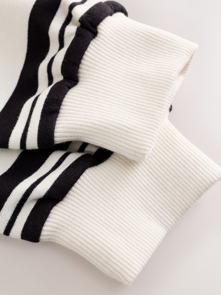 Black/Ecru Stripe Long Sleeve Rugby Top (3-16yrs) - Image 11 of 11