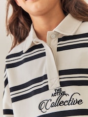 Black/Ecru Stripe Long Sleeve Rugby Top (3-16yrs) - Image 5 of 11