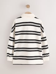 Black/Ecru Stripe Long Sleeve Rugby Top (3-16yrs) - Image 7 of 11