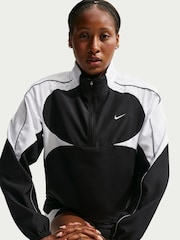 Nike Black Silver Tempo Dri FIT 1/2 Zip Running Jacket - Image 4 of 6
