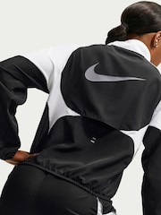 Nike Black Silver Tempo Dri FIT 1/2 Zip Running Jacket - Image 5 of 6