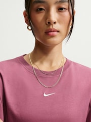 Nike Pink Smoke Sportswear Essential Oversized T-Shirt - Image 4 of 5