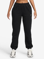 Nike Black Studio Fleece Mid Rise Cuffed Joggers - Image 1 of 3