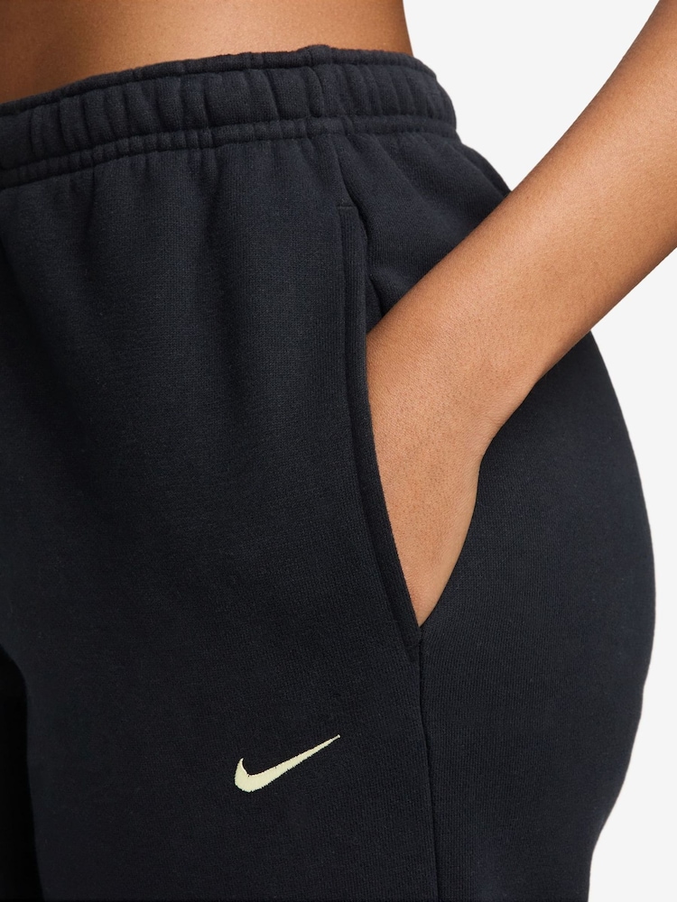 Nike Black Studio Fleece Mid Rise Cuffed Joggers - Image 3 of 3 Nike Black Studio Fleece Mid Rise Cuffed Joggers - Image 3 of 3