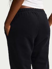 Zwart - Nike Studio Fleece Mid Rise Joggingbroek met omslag - Afbeelding 4 van 7