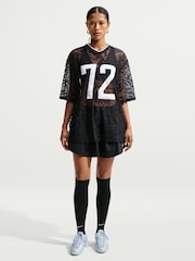 Nike Black Sportswear Chill Lace Oversized Woven Jersey - Image 1 of 5