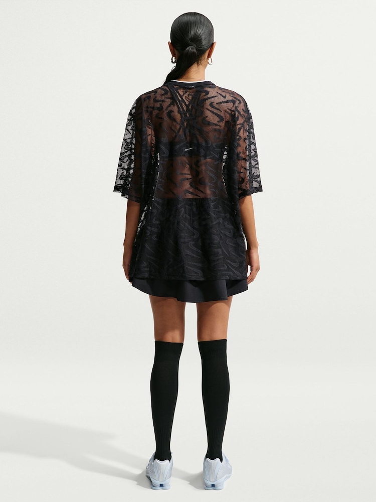 Nike Black Sportswear Chill Lace Oversized Woven Jersey - Image 2 of 5