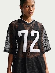 Nike Black Sportswear Chill Lace Oversized Woven Jersey - Image 3 of 5