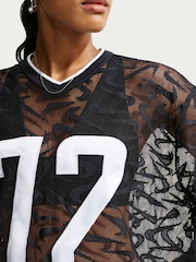 Nike Black Sportswear Chill Lace Oversized Woven Jersey - Image 4 of 5