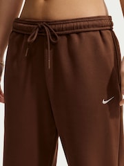 Nike Cacao Wow Brown Studio Fleece Wide Leg Joggers - Image 5 of 7