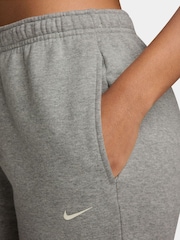 Nike Grey Heather Studio Fleece Mid Rise Cuffed Joggers - Image 3 of 3