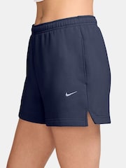 Nike Midnight Navy Studio Fleece Mid Rise Shorts - Image 3 of 4