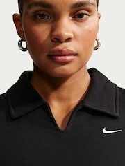 Nike Black Studio Fleece Oversized Cropped T-Shirt - Image 4 of 6