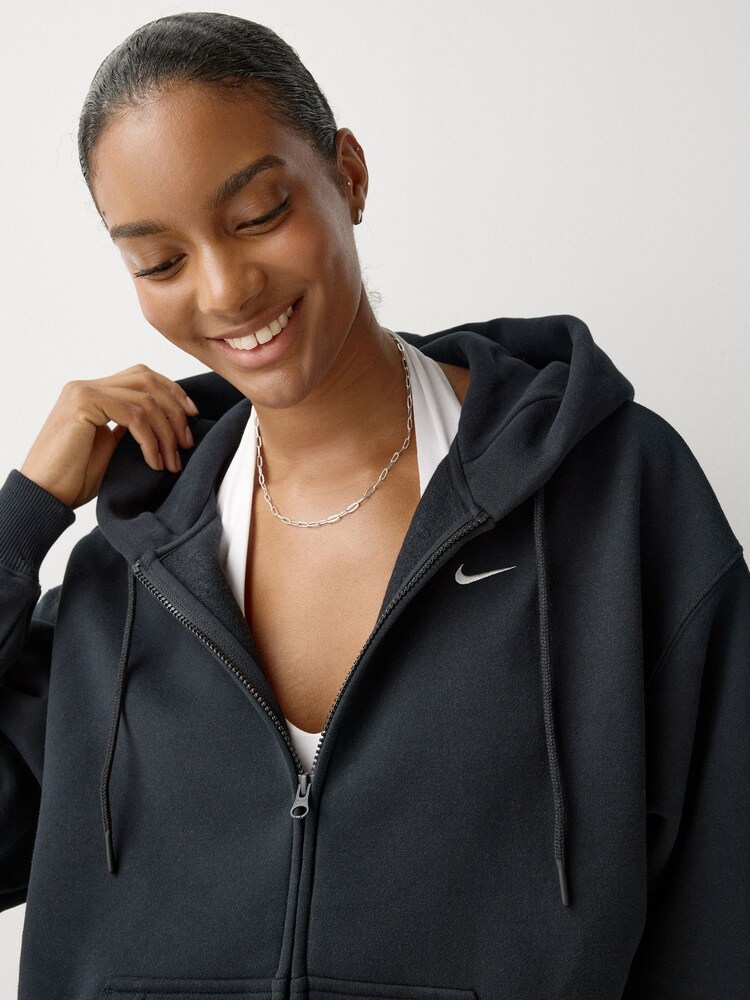 Μαύρο - Φούτερ με κουκούλα Nike Studio Fleece Oversized - Εικόνα 6 του 6
