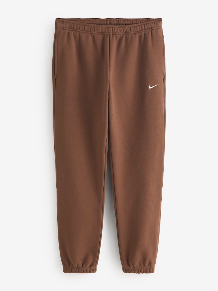 Nike Cacao Wow Brown Studio Fleece Mid Rise Cuffed Joggers - Image 7 of 7