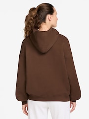 Cacao Wow Brown - Nike Studio Fleece Oversized Hoodie - Imagen 2 de 3