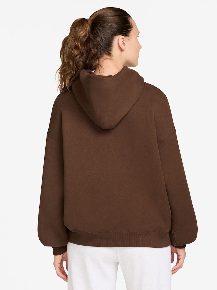Cacao Wow Brown - Nike Studio Fleece Oversized Hoodie - Imagen 2 de 3