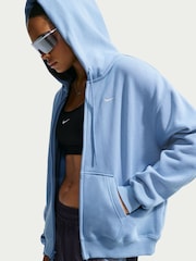 Darbo mėlyna - Nike Studio Fleece Oversized džemperis su gobtuvu - 4 paveikslėlis iš 7