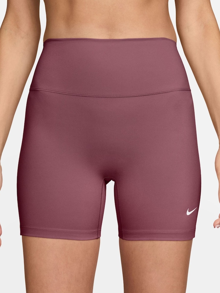 Nike Pink Smoke One High-Waisted 5" Biker Shorts - Image 1 of 4 Nike Pink Smoke One High-Waisted 5" Biker Shorts - Image 1 of 4