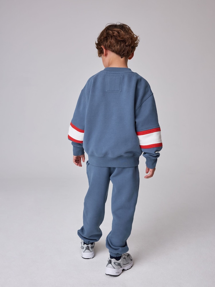 Superdry Blue Graphic Sweatshirt and Joggers Set - Image 2 of 13 Superdry Blue Graphic Sweatshirt and Joggers Set - Image 2 of 13