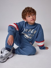 Superdry Blue Graphic Sweatshirt and Joggers Set - Image 6 of 13