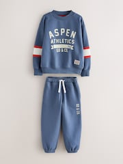 Superdry Blue Graphic Sweatshirt and Joggers Set - Image 7 of 13