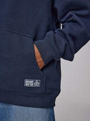 Superdry Navy Graphic Hoodie - Image 4 of 10