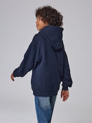 Superdry Navy Graphic Hoodie - Image 5 of 10