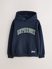 Superdry Navy Graphic Hoodie - Image 6 of 10