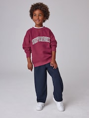 Superdry Red/Navy Graphic Sweatshirt and Joggers Set - Image 1 of 13