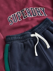 Superdry Red/Navy Graphic Sweatshirt and Joggers Set - Image 11 of 13