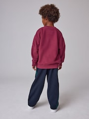 Superdry Red/Navy Graphic Sweatshirt and Joggers Set - Image 3 of 13
