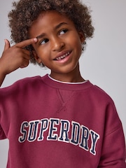 Superdry Red/Navy Graphic Sweatshirt and Joggers Set - Image 4 of 13