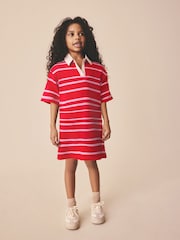 Red & Pink Stripe Short Sleeve Rugby Dress (3-16yrs) - Image 1 of 7