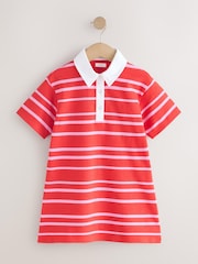 Red & Pink Stripe Short Sleeve Rugby Dress (3-16yrs) - Image 4 of 7