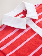 Red & Pink Stripe Short Sleeve Rugby Dress (3-16yrs) - Image 6 of 7