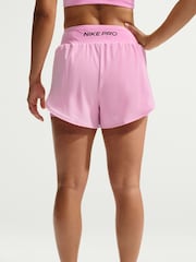 Nike Pink Rise Pro Sculpt Dri FIT High Waisted 2 in 1 13 Inch Shorts - Image 4 of 6