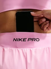 Nike Pink Rise Pro Sculpt Dri FIT High Waisted 2 in 1 13 Inch Shorts - Image 6 of 6
