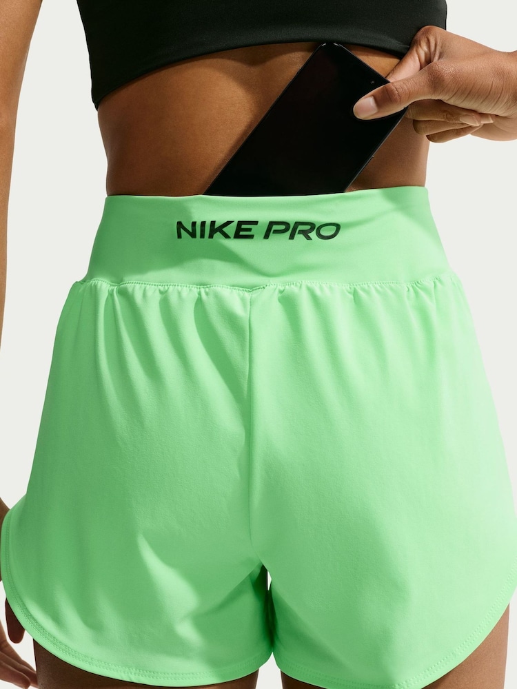 Nike Illusion Green Pro Sculpt Dri FIT High Waisted 2 in 1 13 Inch Shorts - Image 6 of 6 Nike Illusion Green Pro Sculpt Dri FIT High Waisted 2 in 1 13 Inch Shorts - Image 6 of 6