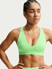 Nike Illusion Green Indy Strappy Light Support Padded Sports Bra - Image 3 of 5