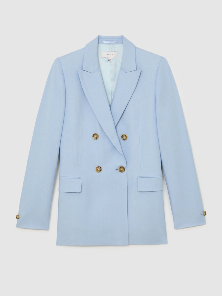 Plavo - Reiss Magda Dugmad na duplo kopčanje Peak-Lapel Odelo Jakna - Slika 2 od 9