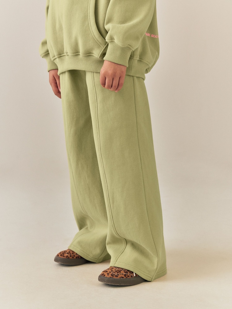 Green Wide Leg Joggers (3-16yrs) - Image 1 of 8 Green Wide Leg Joggers (3-16yrs) - Image 1 of 8