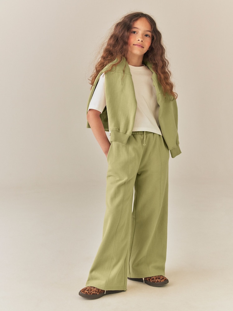 Green Wide Leg Joggers (3-16yrs) - Image 2 of 8 Green Wide Leg Joggers (3-16yrs) - Image 2 of 8
