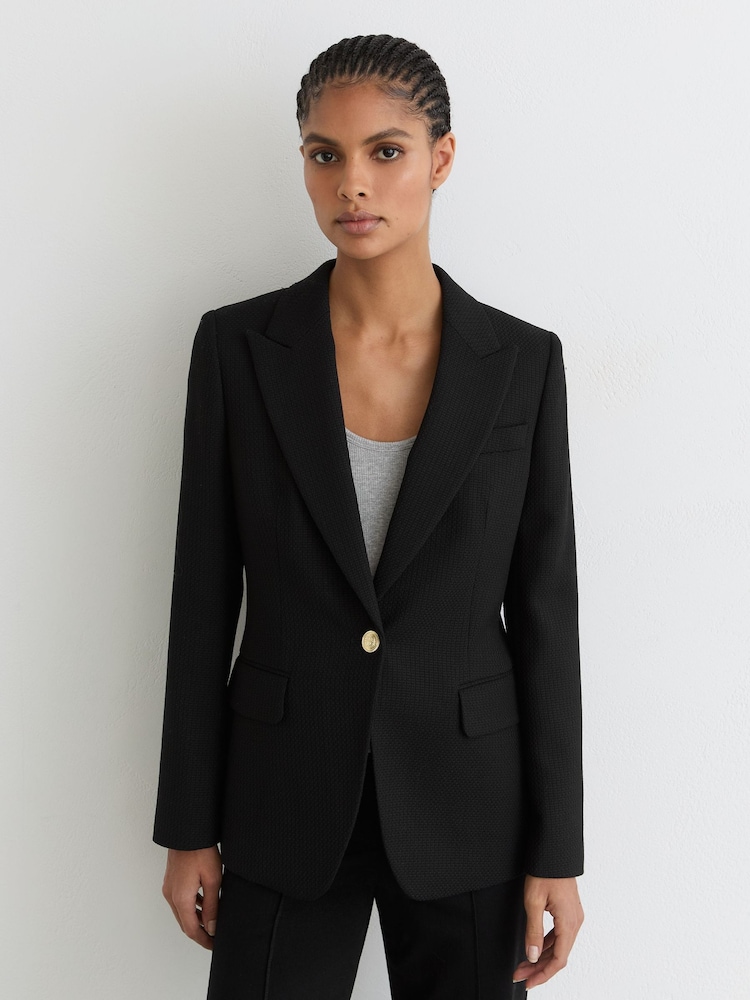 Reiss Erin Wool-Blend Textured Single-Breasted Blazer - Bild 8 von 8