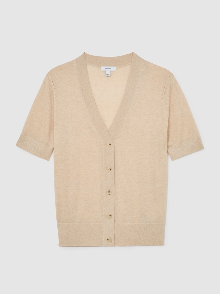 Reiss Neutral Seren Cardigan - Image 2 of 6 Reiss Neutral Seren Cardigan - Image 2 of 6