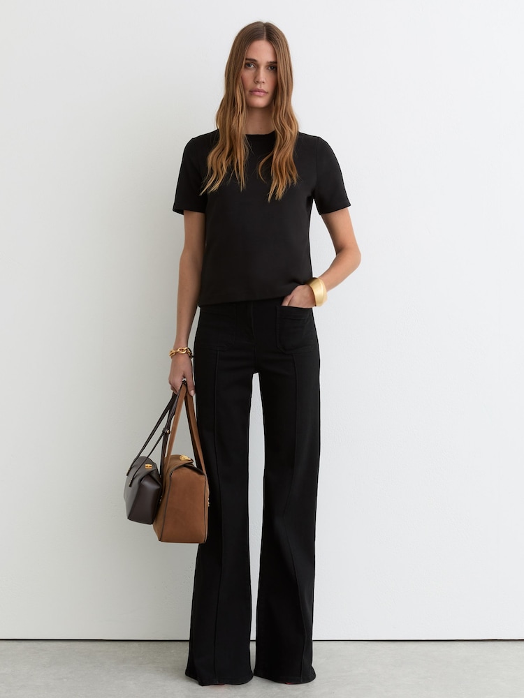 Reiss Black Josie T-Shirt - Image 1 of 6