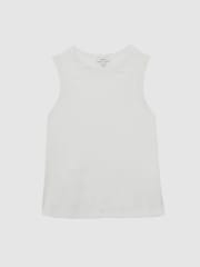Reiss White Rian Silk-Front Jersey Vest - Image 2 of 7